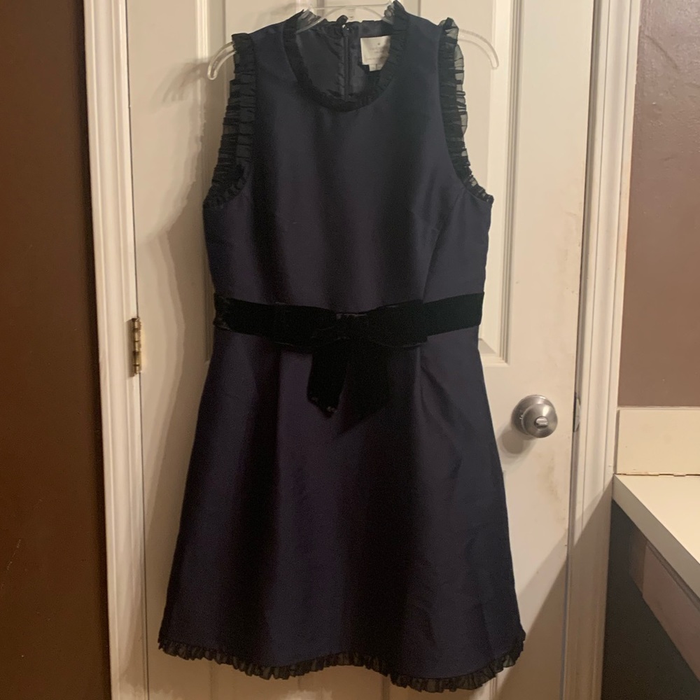 Kate Spade Velvet Bow Fit and Flare Dress *NEW* 14
